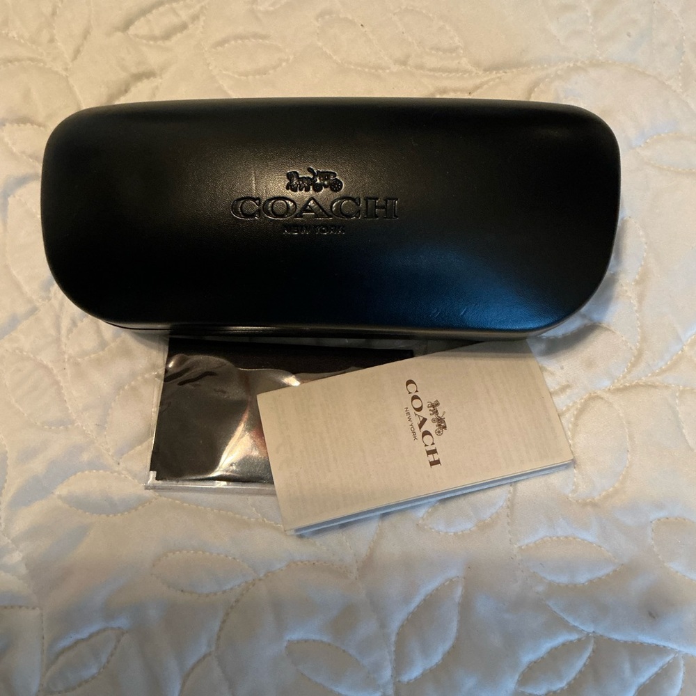 Coach Black Eyeglass Case with cleaning cloth